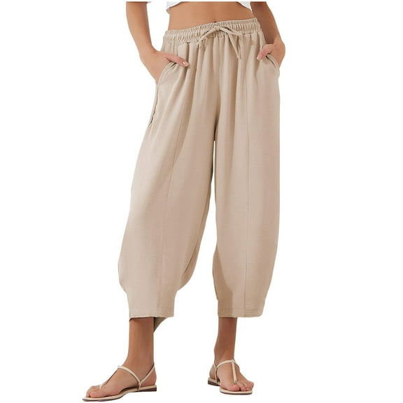 Zuesphe Khakis Pants for Women Bootcut Short Capris for Women Plus Size Baggy Pants Women Petite Womens Cargo Pants with Pockets for Work
