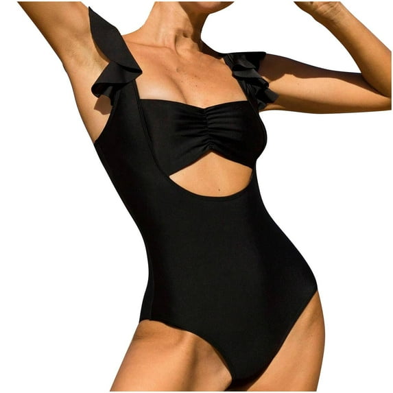 Zuesphe Old Fashion Swimsuits for Women Ladies Swimwear Long Shorts Sexy High Waisted Bikini Sets for Women Monokinis Swimwear Color Block Two Piece Drawstring