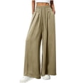 thumbnail image 1 of Zuesphe Pants for Women Trendy High Waisted Women Capri Pants for Summer Jeans Wide Leg Pants Women Cropped High Waist Cargo Pants Women Wide, 1 of 5