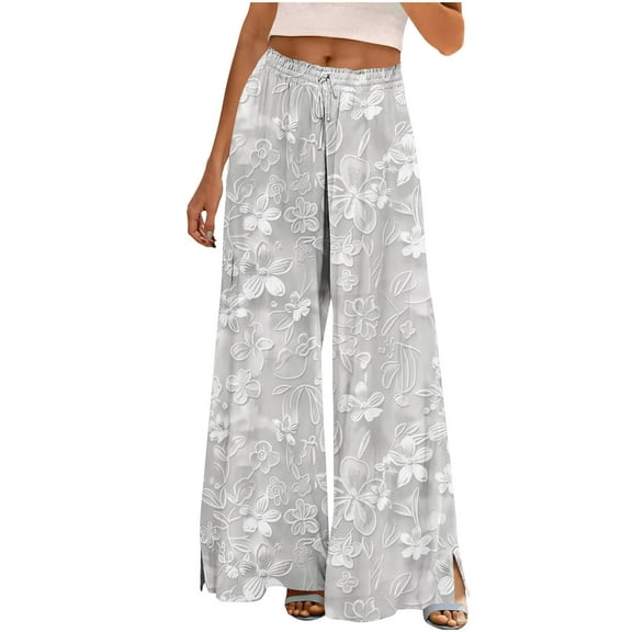 Zuesphe Pants for Women Trendy Wide Leg Capri Dress Pants for Women Palazzo Pants for Women Plus Size Petite Womens Cargo Pants with Pockets