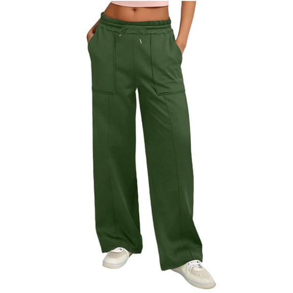 Zuesphe Pants for Women Casual Elastic Waist Ladies Capri Pants Elastic Waist Womens Flowy Pants Womens Cargo Pants Baggy