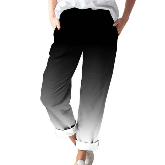 Zuesphe Summer Pants for Women 2025 Wide Leg Capri Pants for Women Petite Flowy Pants for Women Summer Cargo Pants Women High Waisted Plus Size