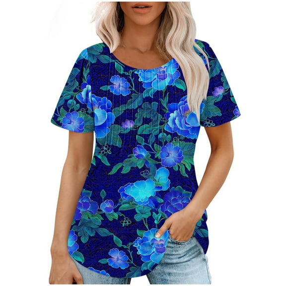 Zuesphe Summer Tops for Women 2025 Vacation Trendy Plus Size Plus Size Shirts for Women Trendy Peasant Blouses for Women Renaissance Basic Tees for Women Plus