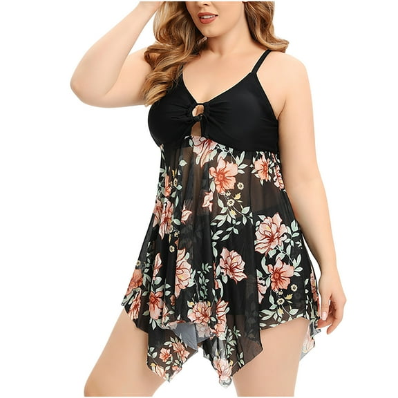 Zuesphe Swim Suits for Women 2025 One Piece Dress Womens Bathing Suits Plus Size One Piece Modest Swimwear for Women 2 Piece Sexy Monokinis Ruffled V Neck Lace Up