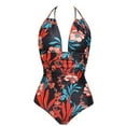 thumbnail image 1 of Zuesphe Swimsuit for Women Over 55 Bathing Suit for Women One Piece Plus Size Swimwear for Women 2025 Tummy Control Sexy Beachwear Outfits for Women Halter Tankini, 1 of 3