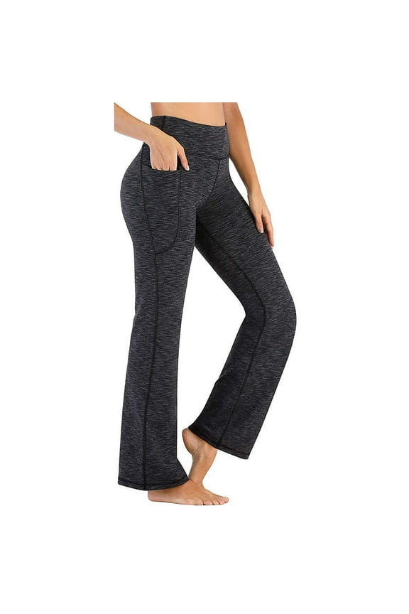 Tummy Control Yoga Pants Plus Size Leggings for Women with Pockets High Waisted Loose Yoga Pants for Women Cotton