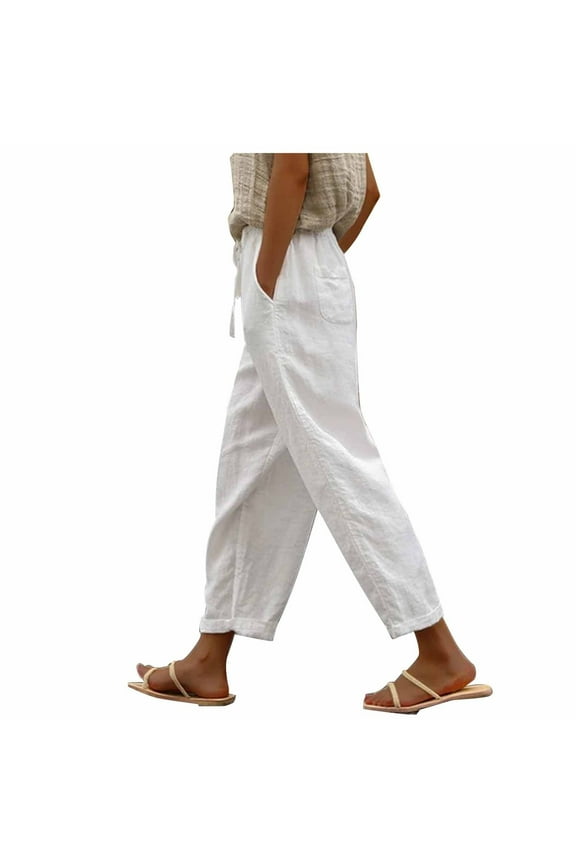 White Pants Women Summer Capri Pants for Women Plus Size High Waisted Womens Lounge Pants Petite Womens Cargo Pants Baggy