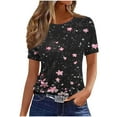 thumbnail image 1 of Zuesphe White Summer Tops Y2K Tunic Shirts for Women 3/4 Sleeve Short Sleeve Blouses for Women Dressy Active Tops for Women Built In Bra, 1 of 3