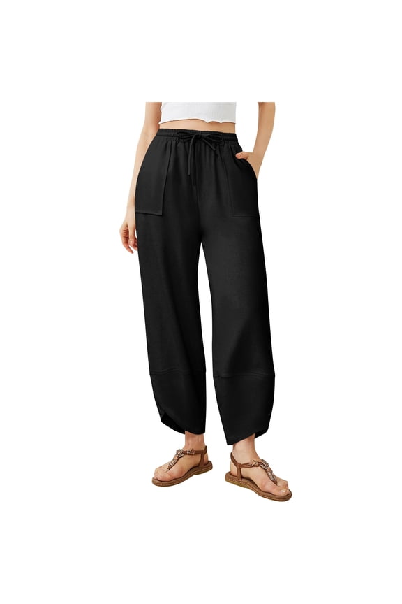 Wide Leg Sweatpants Women - Baggy High Waisted Straight Leg Loose Sweat Pants with Chic Seams Drawstring Pockets, Summer Pants for Women 2026