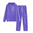 thumbnail image 1 of Zuesphe Women's 2 Piece Outfits Fall Sweatsuits Oversized Hoodies Lounge Sets Long Sleeve Wide Leg Sweatpants with Pockets Tracksuits Lounge Matching Sets, 1 of 4