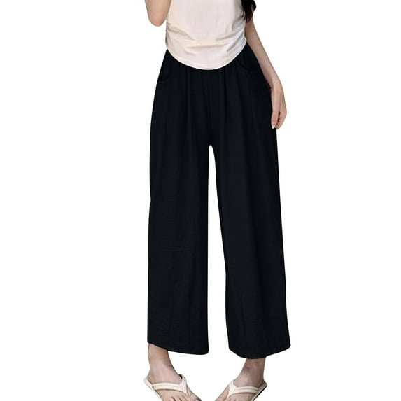 Zuesphe Womens Casual Pants Linen Ladies Capri Pants Womens Wide Leg Pants Tall Cargo Pants Women High Waisted Petite My Orders