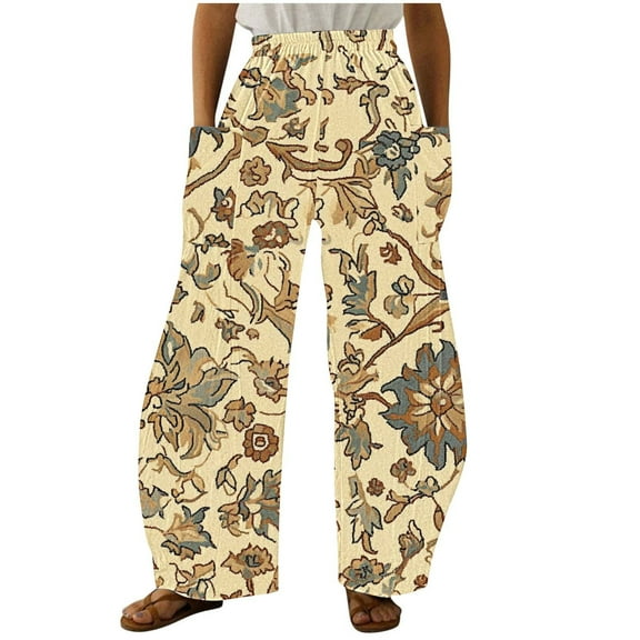 Zuesphe Womens Casual Pants Linen Women Capri Pants for Summer Cotton Palazzo Pants for Women Petite Womens Cargo Pants Trendy