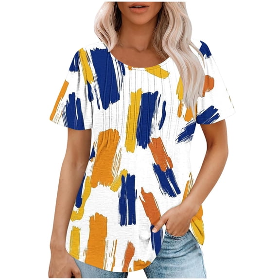 Zuesphe Womens Crop Tops Dressy Casual Shirts for Women Plus Size Womens Short Sleeve Blouses Summer Women Tank Tops Loose Fit Crop