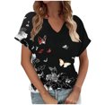 thumbnail image 1 of Zuesphe Womens Floral Tops Dressy Casual Boho Womens Shirts Casual Plus Size Work Blouses for Women Office Summer Plus Size Graphic Tees for Women 3X, 1 of 3