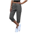 thumbnail image 1 of Zuesphe Womens Hiking Capri Cargo Joggers Pull on Capris Pants Crop Cropped Golf Pants with Pockets and Drawstring, 1 of 5