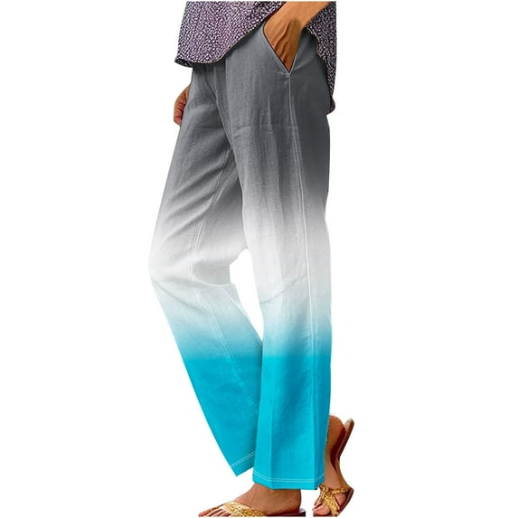 Zuesphe Womens Pants Elastic Waist Capri Capri Pants for Women Cotton Stretch Womens Wide Leg Pants Petite Womens Cargo Pants with Pockets High Waisted