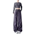 thumbnail image 1 of Zuesphe Womens Pants High Waisted Jeans Wide Leg Capri Dress Pants for Women Palazzo Pants for Women Dressy Petite Cargo Pants Women Baggy My Orders, 1 of 4