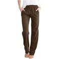 thumbnail image 1 of Zuesphe Womens Pants with Pockets and Elastic Waist Capri Pants for Women Stretch Womens Petite Black Flowy Pants Cargo Pants Women Plus Size Wide Leg, 1 of 6