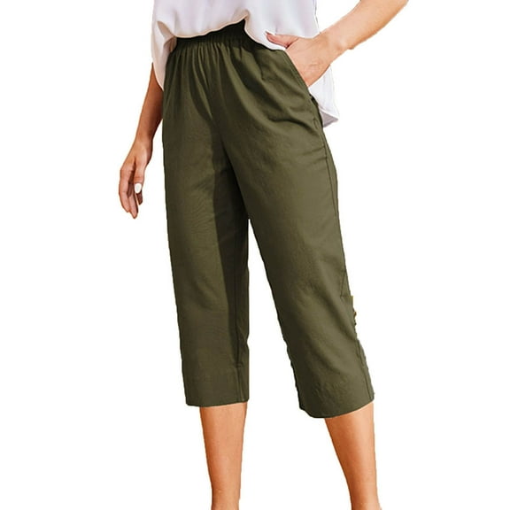 Zuesphe Womens Pants with Pockets for Work Ladies Capri Pants White Womens Petite Wide Leg Lounge Pants Cargo Pants Women Baggy Petite