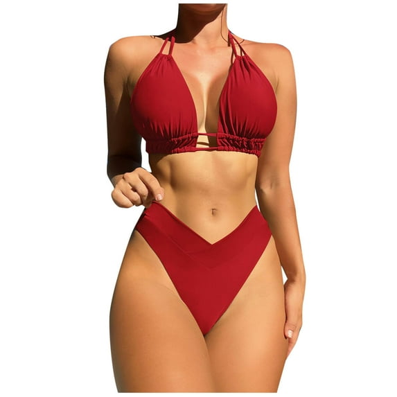 Zuesphe Womens Swimsuits Plus Size Two Piece Bathing Suit for Women 2 Piece Tummy Control Womens Swimwear 2 Piece 2 Piece Sexy Beachwear Women Scoop Neck Racerback