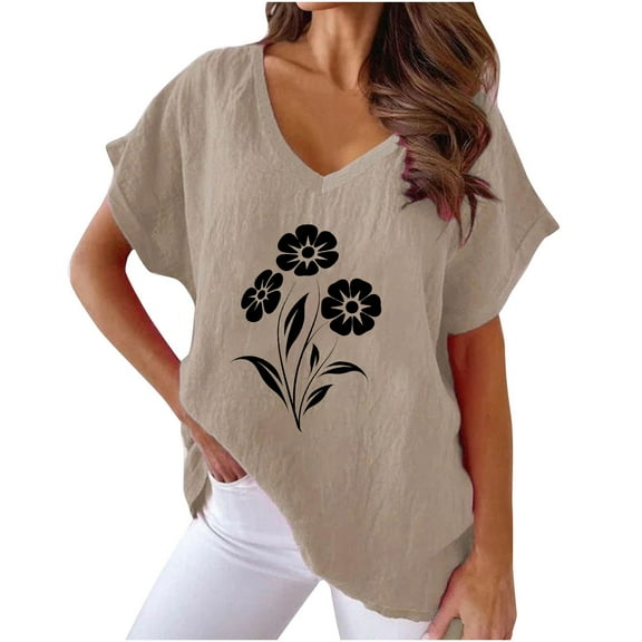 Zuesphe Womens Tops 2025 Boho Linen Shirts for Women Loose Fit Chiffon Blouses for Women Dressy Crop Tops for Women Sexy Plus Size