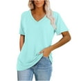 thumbnail image 1 of Zuesphe Womens Tops 2025 Boho Tunic Shirts for Women To Wear With Leggings Womens Blouses Short Sleeve Dressy Graphic Tees for Women Trendy Red, 1 of 5