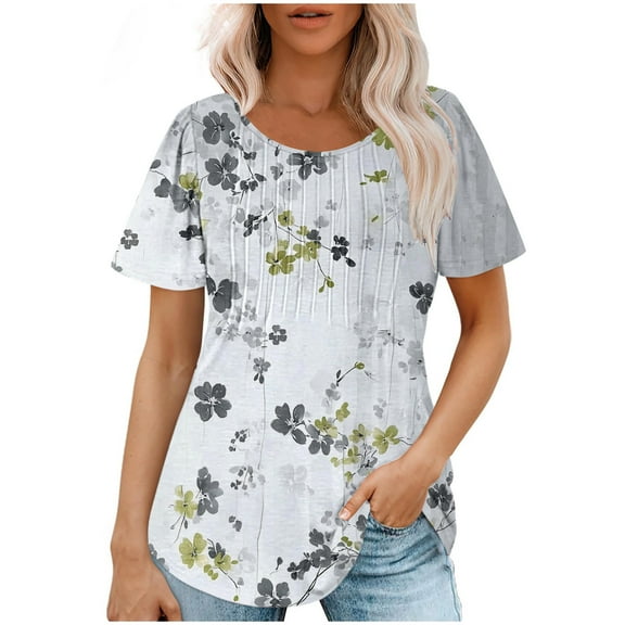 Zuesphe Womens Tops Casual Dress Shirts for Women Plus Womens Blouses Short Sleeve Women Tank Tops Loose Fit Cotton