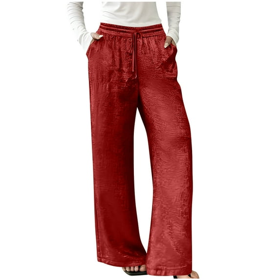 Zuesphe Womens Wide Leg Dress Pants Stretchy High Waisted Work Pants Business Casual Office Trousers with Pockets, Summer Pants for Women Wide Leg