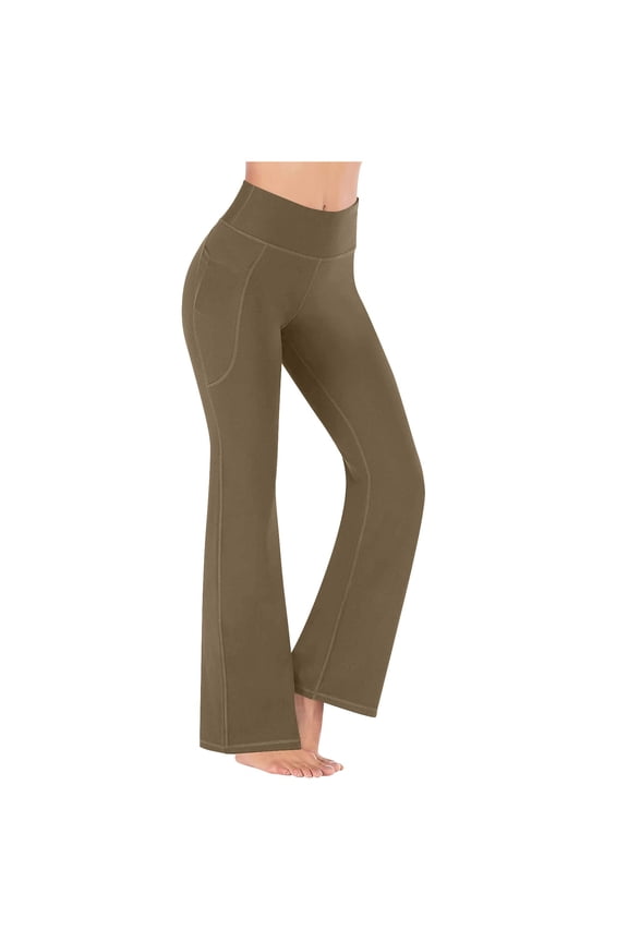 Womens Yoga Pants with Pockets High Waisted Flare Leggings Tummy Control Bootcut Casual Yoga Pants 2026 Trendy