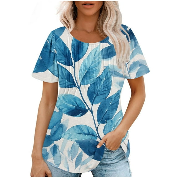Zuesphe Young Womens Summer Casual Work Tops Shirts for Women Dressy Casual Sexy Work Blouses for Women Office Short Sleeve Vintage Tees for Women Plus