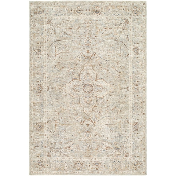BoutiqueRugs Zufan Traditional Area Rug - Ivory, Taupe, Slate Gray - 7'10" x 10'2"