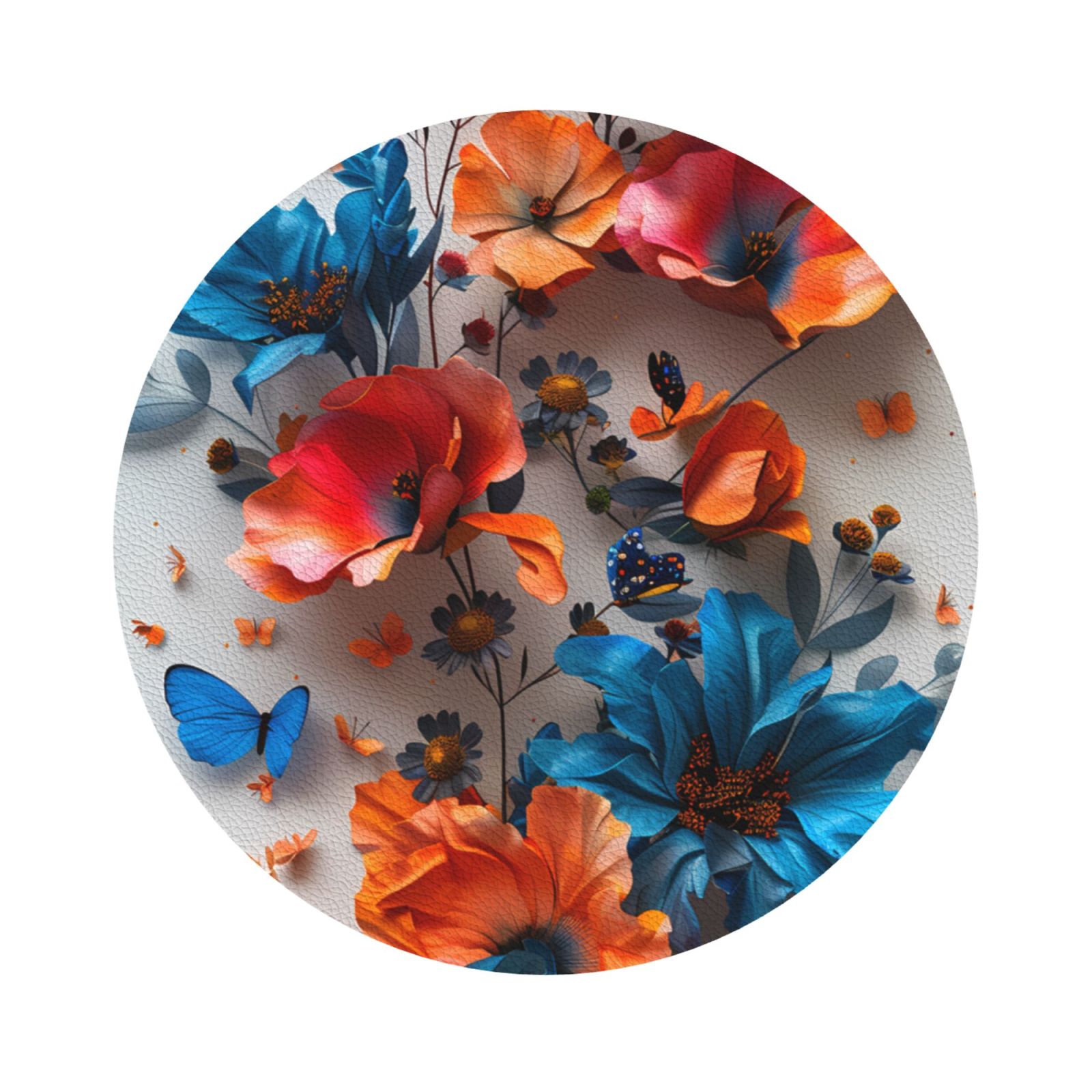 Zufioo 3D Butterfly 6PCS Leather Coasters ,4 Inch Coasters,Coasters for