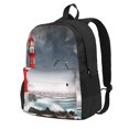 thumbnail image 1 of Zufioo 3d Lighthouse in the Surf Pattern Adult Backpack,Wear-resistant and Breathable Multi-pocket Backpack, Suitable for Travel, Business and Outdoor Activities, 1 of 9
