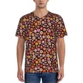 thumbnail image 1 of Zufioo 70s Groovy Hippie Retro Print Men's Baseball Short Sleeve, Moisture Wicking Button-Down Hip Hop Tee-4X-Large, 1 of 7