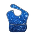 thumbnail image 1 of Zufioo A Blue Glitter Print Toddler Adjustable Waterproof Bib, 11.6x15 Inch Feeding Bib Suitable for 6-24 Month Babies, 1 of 8