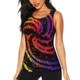 thumbnail image 1 of Zufioo A Bright Abstract Print Women's Vest, Sleeveless Quick-drying Sports T-shirt, Suitable for Yoga, Running, Fitness-Small, 1 of 7