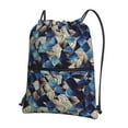 thumbnail image 1 of Zufioo Abstract Blue Squares Drawstring Backpack Sport Gym Sackpack for Women Men, 1 of 6