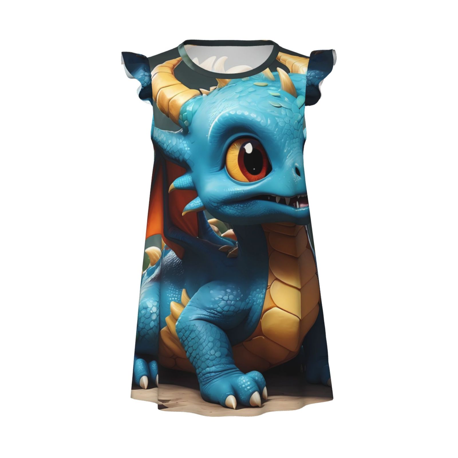 Zufioo Adorable Blue Baby Dragon Girls Nightgowns Toddler Girl Pajamas