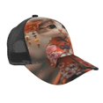 thumbnail image 1 of Zufioo Adorable Kitten In Kimono Print Mesh Baseball Cap, Adjustable Sport Travel Hat Accessory for Men and Women, 1 of 7