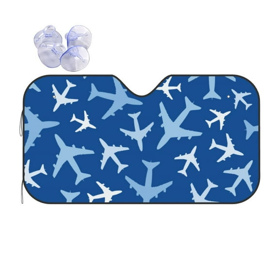 Zufioo Airplanes in the Sky Print Car Windshield Sunshade, UV Protection Heat Insulation Protective Cover Suitable for Car, SUV, Truck Auto Accessories-Airplanes in the Sky