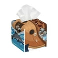 thumbnail image 1 of Zufioo Animals on Noah's Ark Tissue Box Cover, Tissue Box Cover Holder Square PU Leather for Bathroom Vanity, Countertops, Dressers, Night Stand, Parlors and Offices, 1 of 7