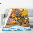 Zufioo Animals on Noah's Ark1 Fleece Blanket Queen Size,Plush Bed
