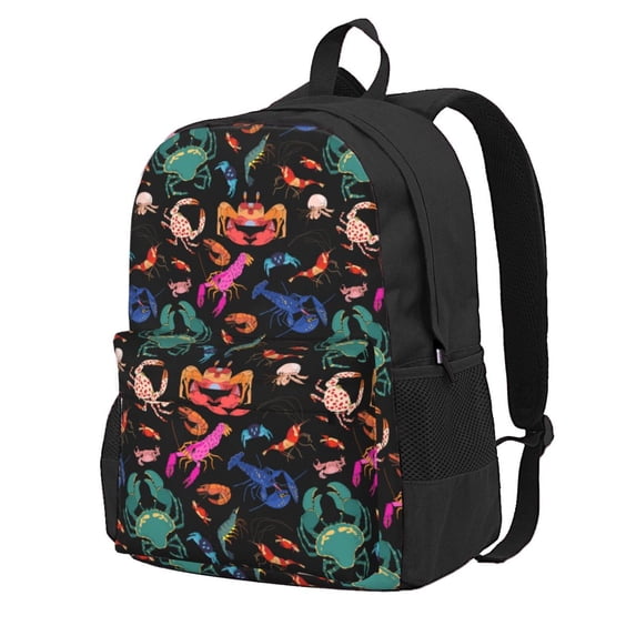 Zufioo Animals Under Water Pattern Adult Backpack,Wear-resistant and Breathable Multi-pocket Backpack, Suitable for Travel, Business and Outdoor Activities