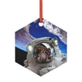 thumbnail image 1 of Zufioo Astronaut in Outer Space Print Large Acrylic Christmas Ornaments, Suitable for Christmas Tree Christmas Holiday Party Pendant Decorations-Hexagon, 1 of 7
