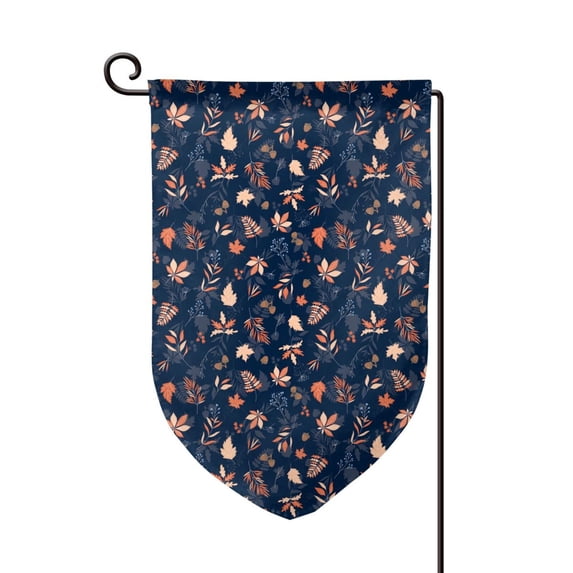 Zufioo Autumn Leaves With Blue Print Garden Decoration Flags, Sun-resistant and Wrinkle-resistant Flags, Balcony, Terrace, Garden Decorations, Home Decorations-One Size
