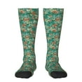 Zufioo Autumn Maple Leaves 1 Print Long High Thigh Socks KneeHigh Warm