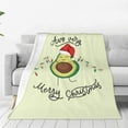 Zufioo Avocado Merry Christmas Fleece Blanket Queen Size,Plush Bed