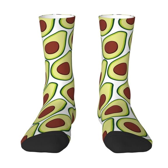 Zufioo Avocado Print Thigh High Socks,Knee High Socks For Women and men,Over the Calf Tube Socks.Athletic Socks