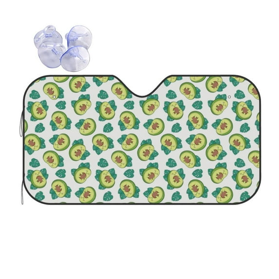 Zufioo Avocado Sleeping Print Car Windshield Sunshade, UV Protection Heat Insulation Protective Cover Suitable for Car, SUV, Truck Auto Accessories-Avocado Sleeping