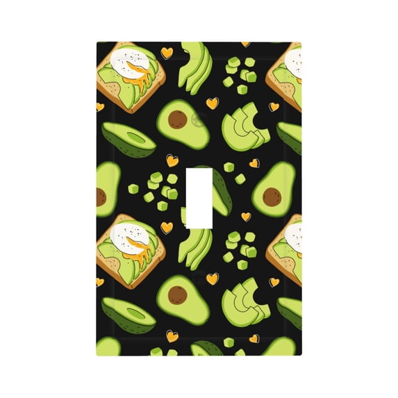 Zufioo Avocado Toast Print Switch Wall Plate, Dustproof and Heat-resistant Decorative Wall Switch Cover, Suitable for Residential and Commercial Areas-Mid-size